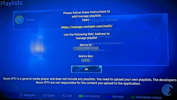 Configuration de l'application room iptv 2 Europe IPTV Abonnement IPTV
